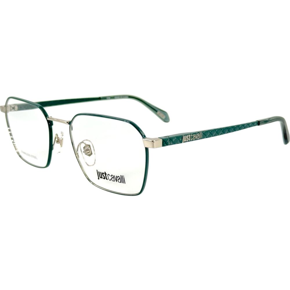 Just Cavalli VJC018 Mens Eyeglass Frame 0539 Palladium w/Green